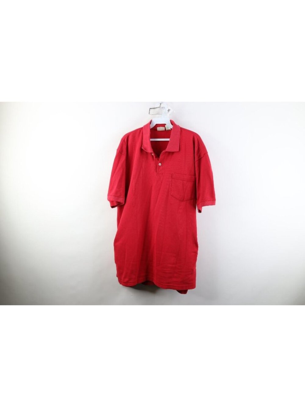 Vintage 90s LL Bean Mens Large Tall Sun Faded Blank Knit Golf Polo Shirt Red USA